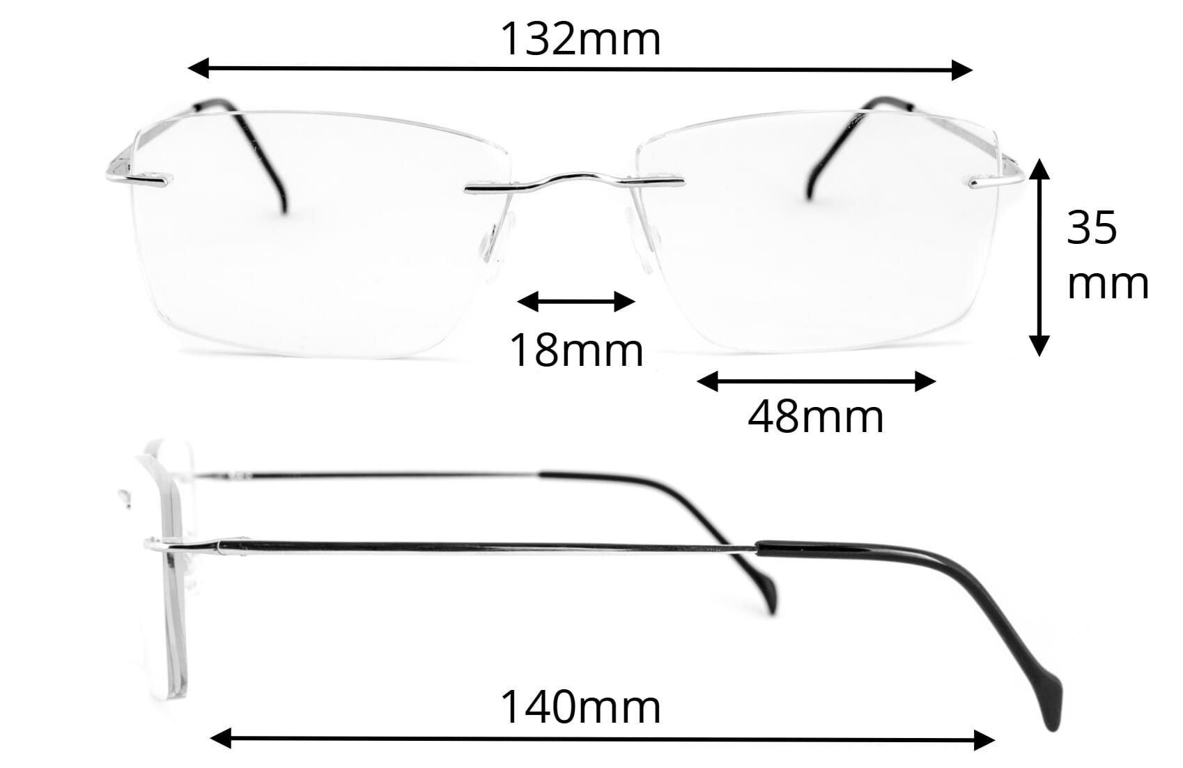 1 Pezzo Accessorio Occhiali Elegante Da Vista Rettangolare Con - Foto 9