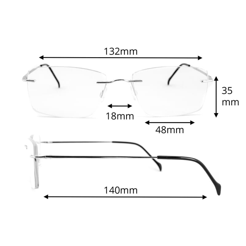 1 Pezzo Accessorio Occhiali Elegante Da Vista Rettangolare Con - Foto 9